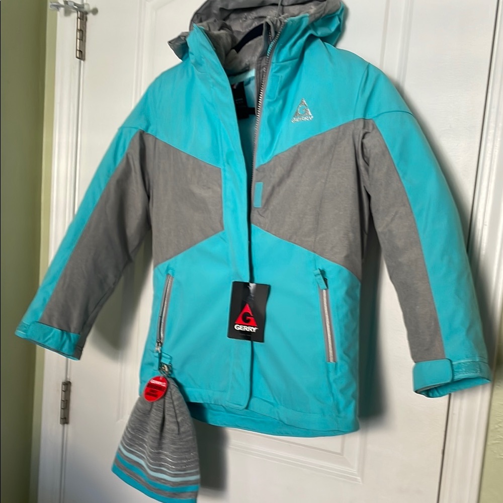 Gerry Weber Blue and Gray Puffer Jacket Insulated Water-Resistant